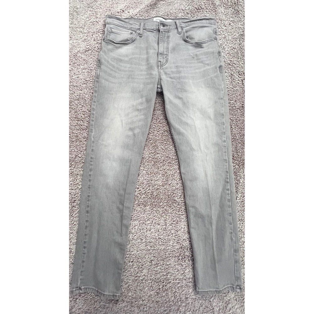 Signature by Levi Strauss Mens 36x32 S37 Slim Gray Stretch Jeans Washed Denim